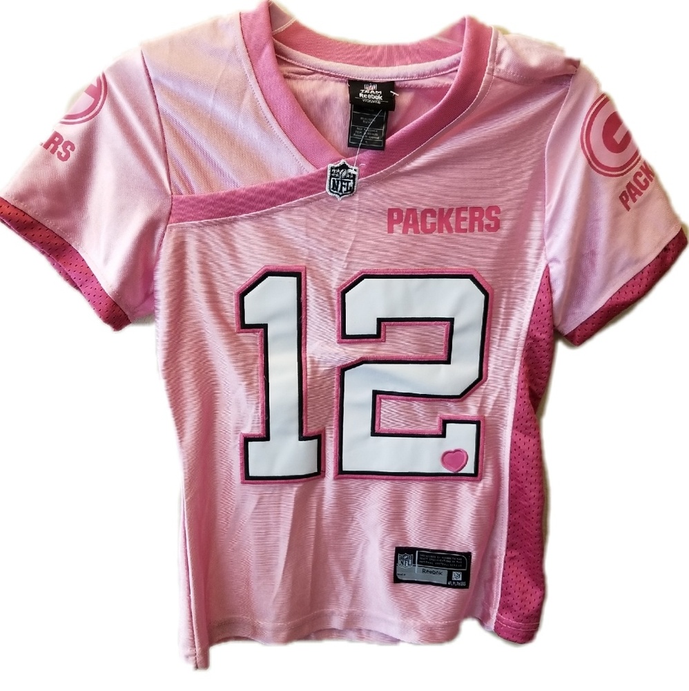 Girls Pink GB Packers Jersey Rodgers #12 sz small